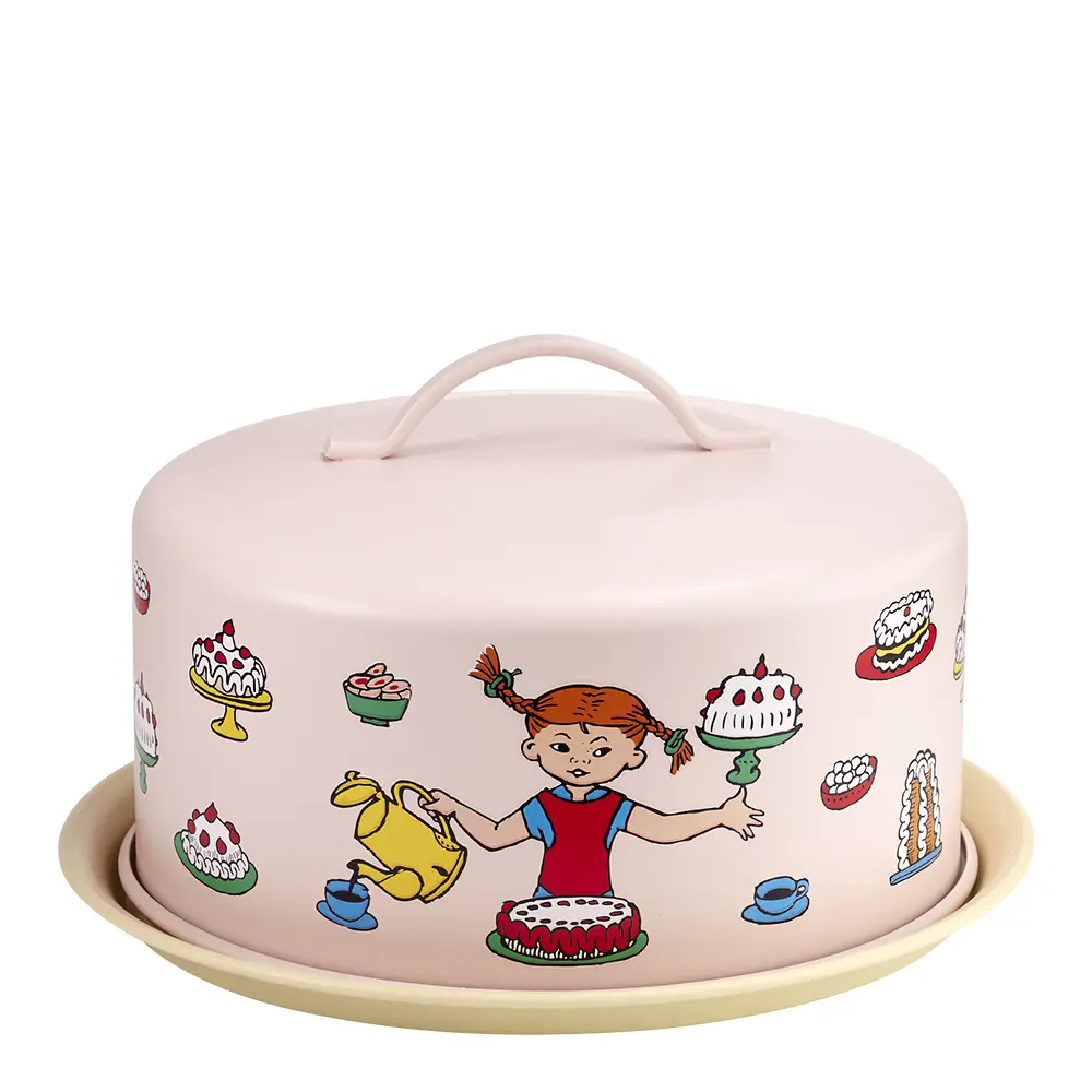 Pippi kakefat m/lokk 28,5x12 cm bursdag rosa