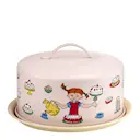 Pippi tårtfat med lock 28,5x12 cm födelsedag rosa