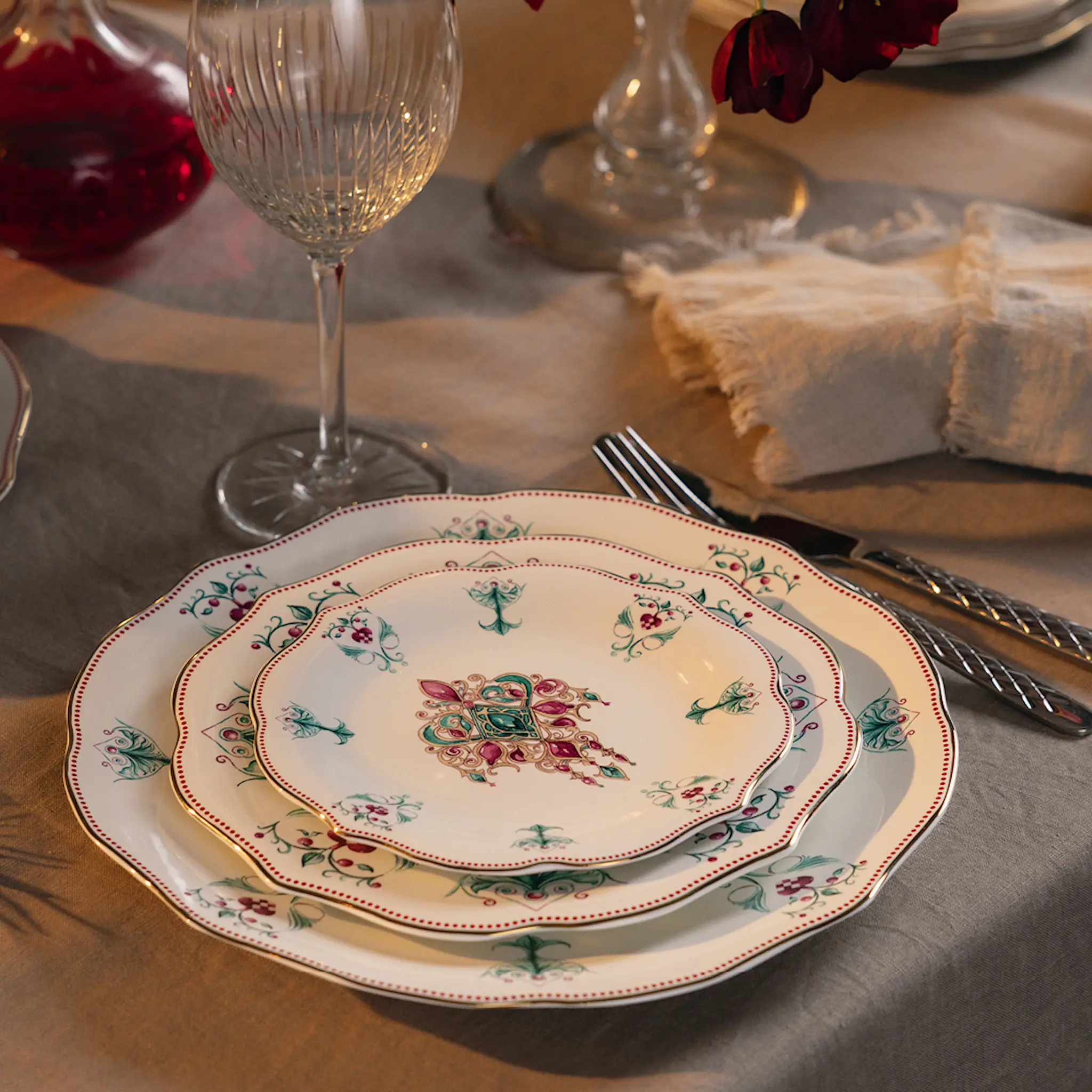 Magnor Lucia Lautanen 28 cm Valkoinen/Punainen/Vihreä