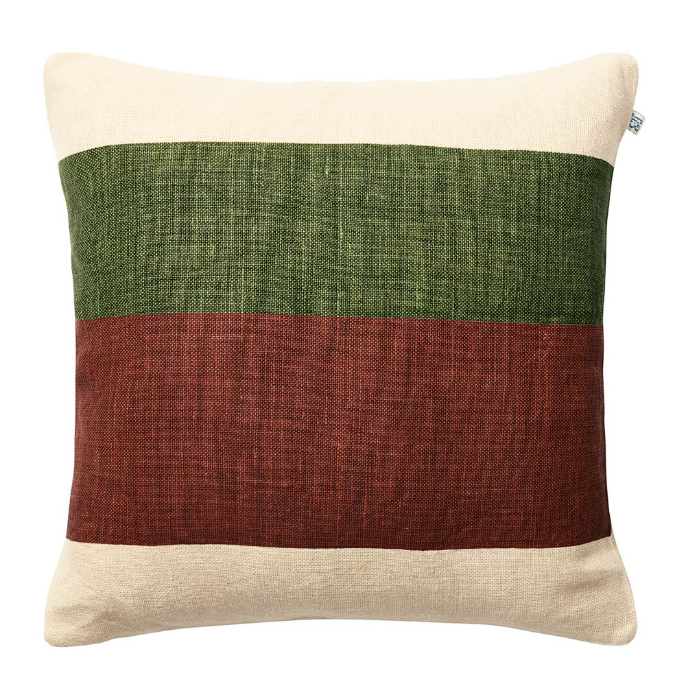 Chhatwal & Jonsson Kumar putetrekk lin 50x50 cm Cactus Green/Terracotta/Light Beige