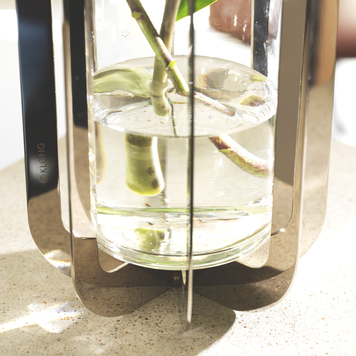 Klong Jazz vase 20 cm stål/glass