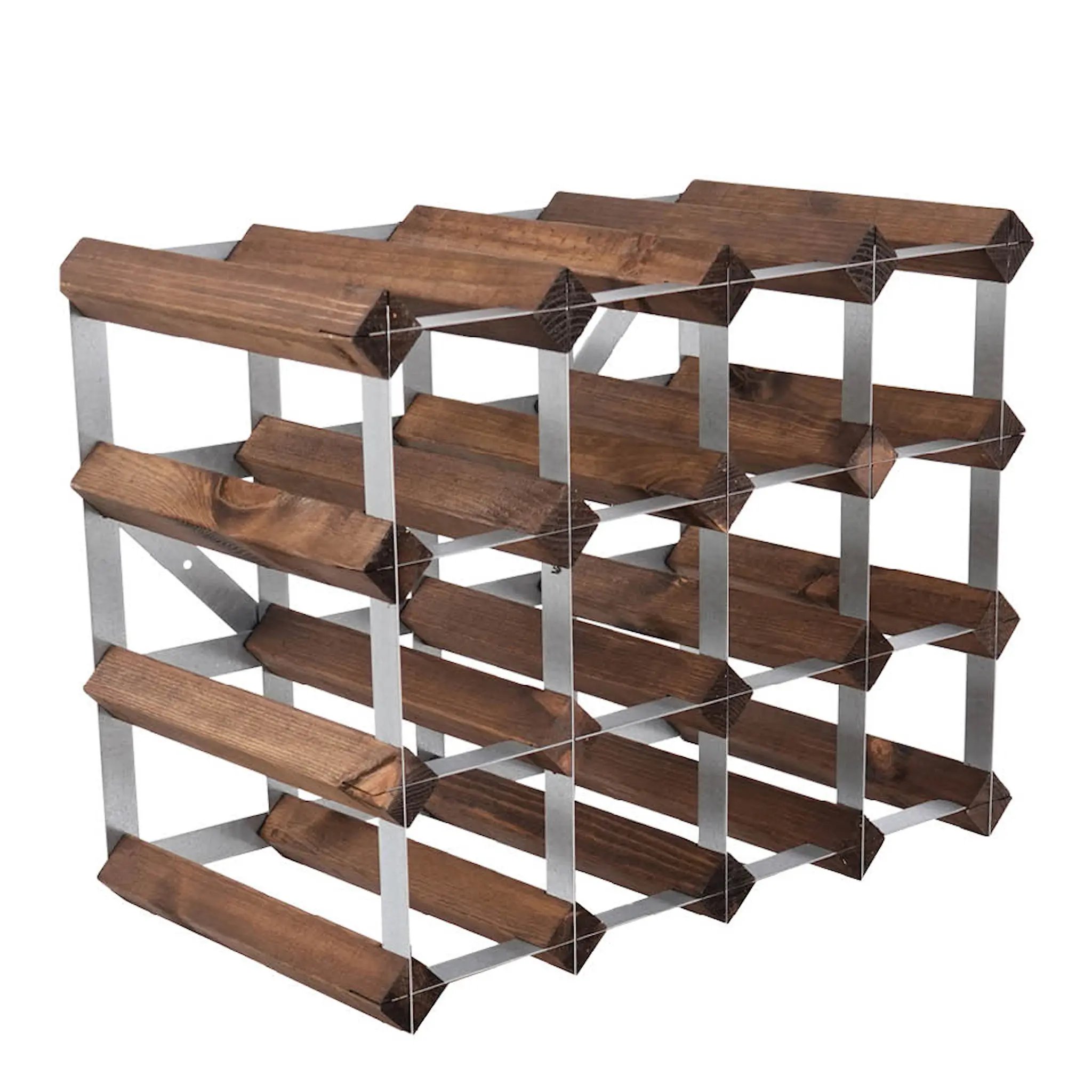 Traditional Wine Rack Vinställ 16 flaskor monterad mörk ek