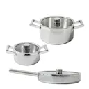 Glima grytset 3 delar blankt stål