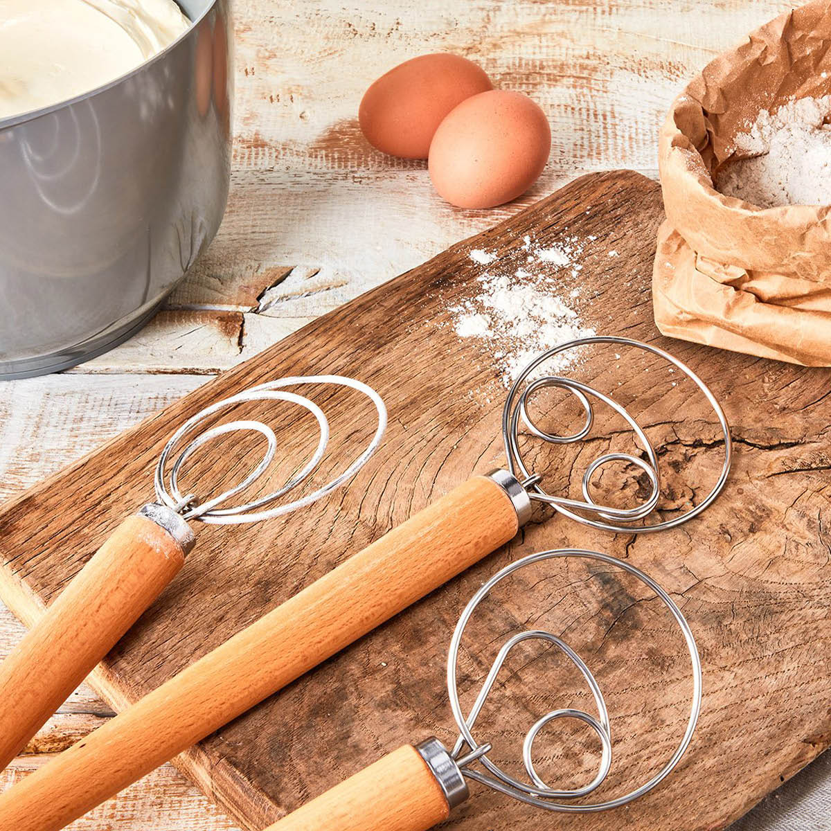 Birkmann Bread Buddies dansk degvisp med två öglor 34 cm