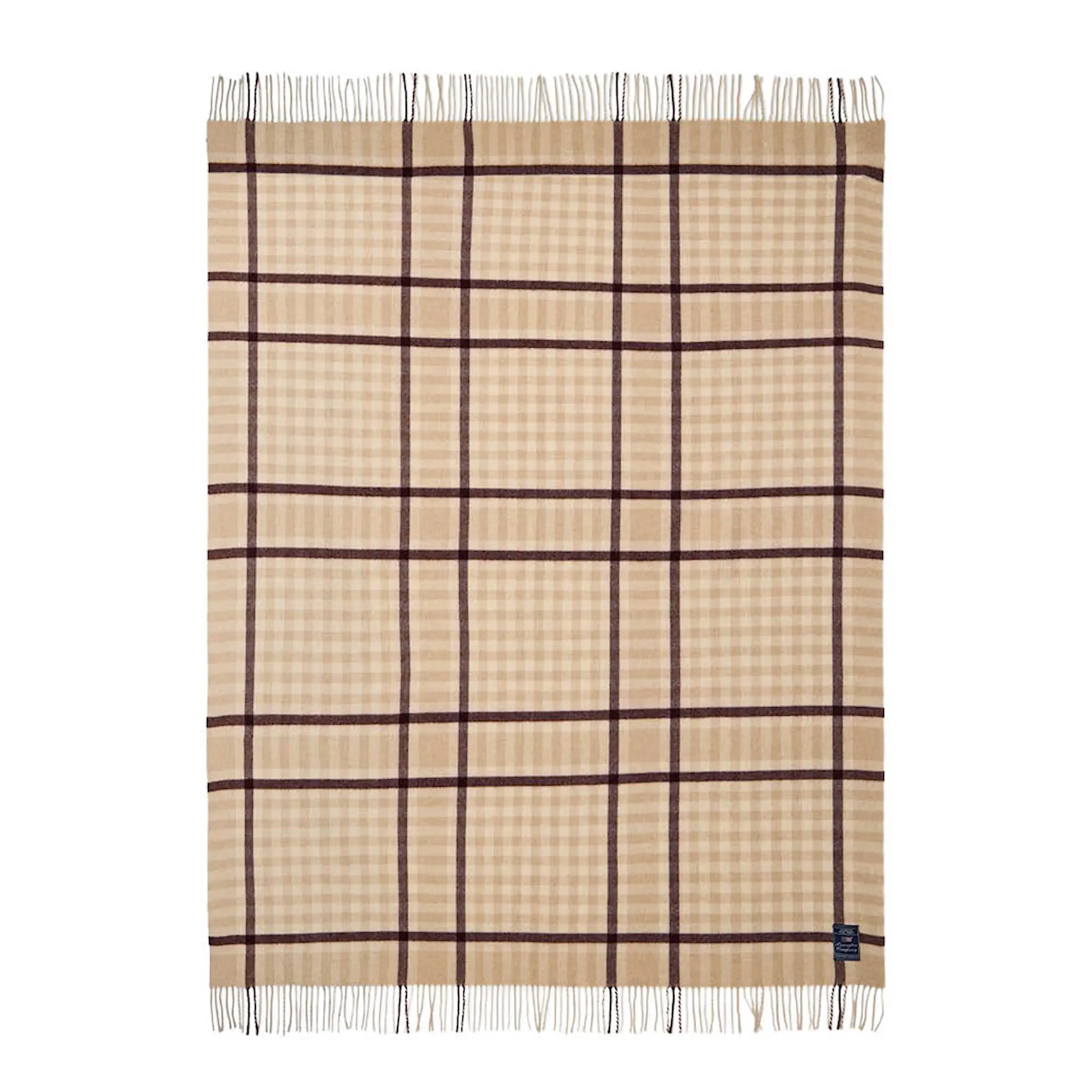 Lexington Rutig pläd ull 130x170 cm beige/fig