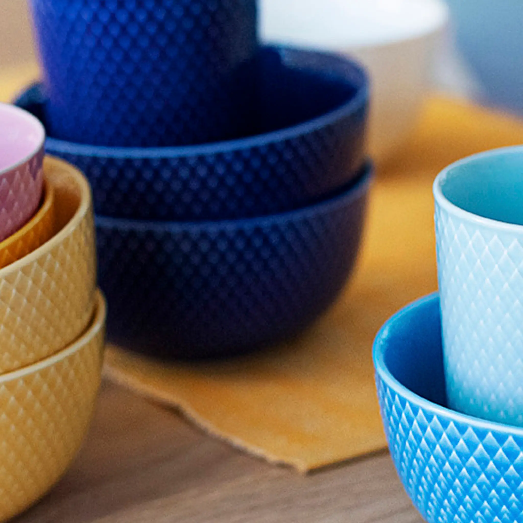 Lyngby Porcelæn Rhombe Color Skål 13 cm Mörkblå