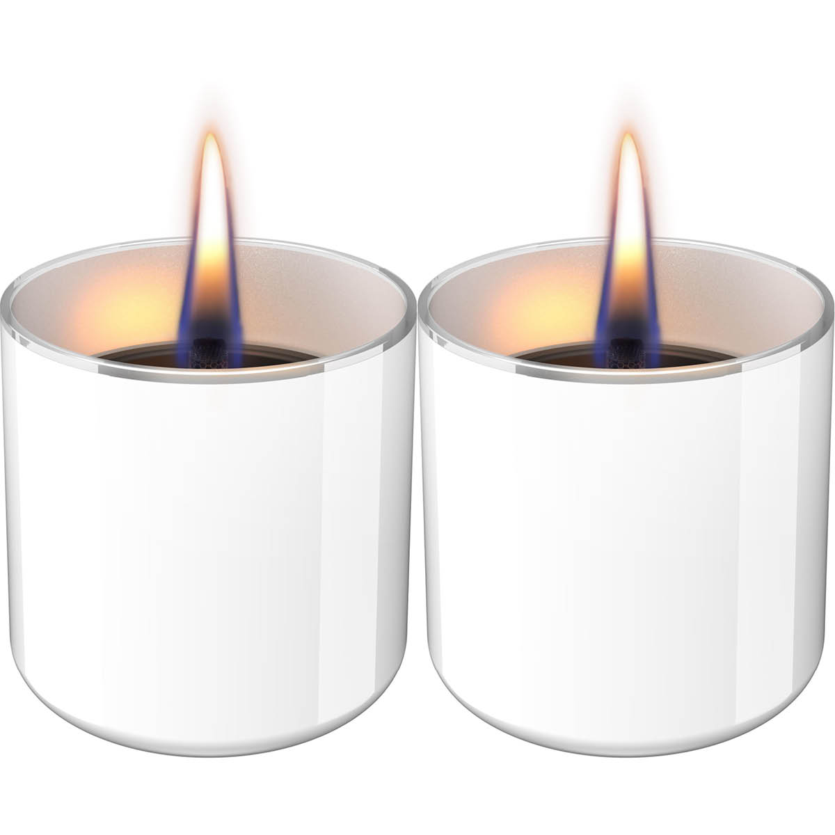 Tenderflame - Lilly 8 Sisustustuli 2 kpl + polttoaine 0,5 L Valkoinen