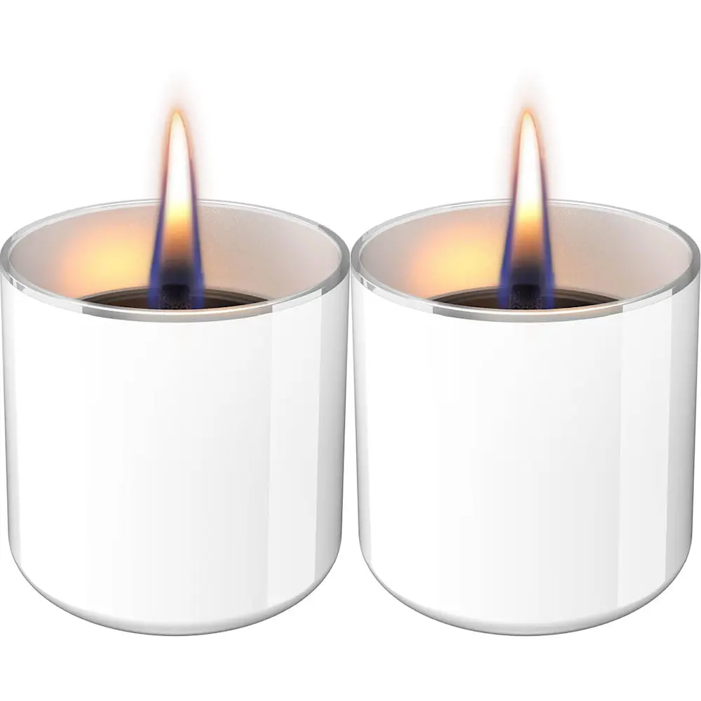 Lilly 8 Sisustustuli 2 kpl + polttoaine 0,5 L Valkoinen