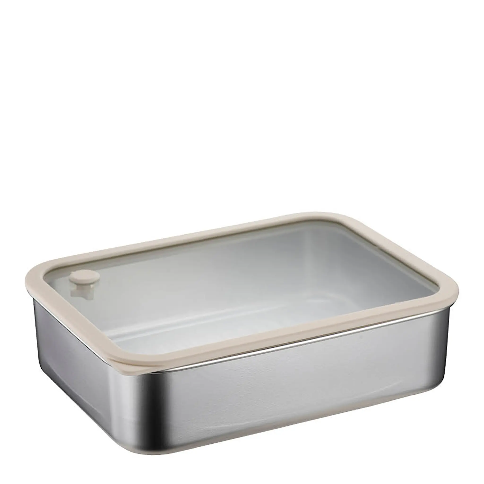 Modern House Smart Seal förvaringsburk 1,2 L stål/beige
