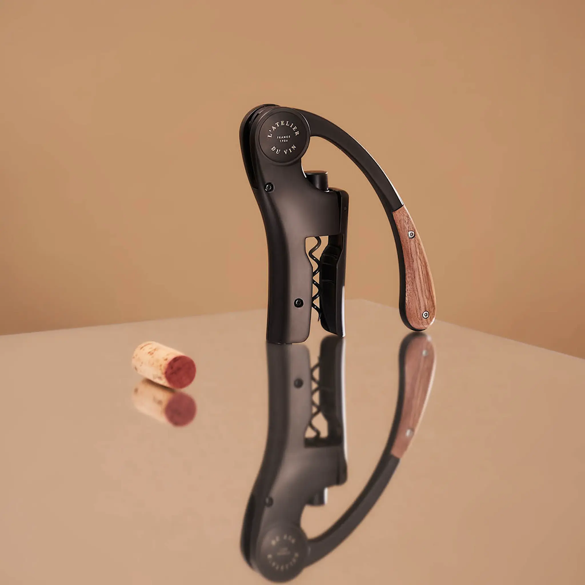 L'atelier du vin Oeno Motion korkskruv gåvoset AV095512 svart/valnöt