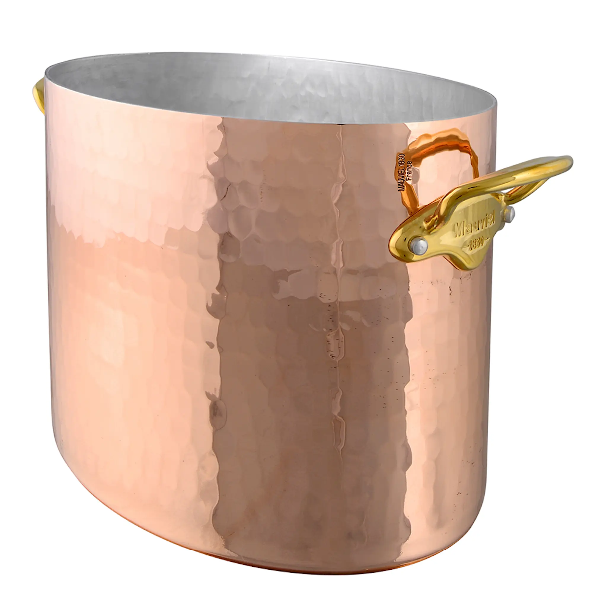 Mauviel M'30 champagnekylare oval 26x20 cm hamrad koppar
