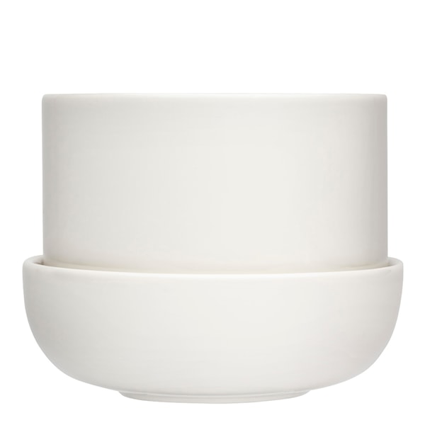 Nappula Kruka med Fat 17x13 cm Vit