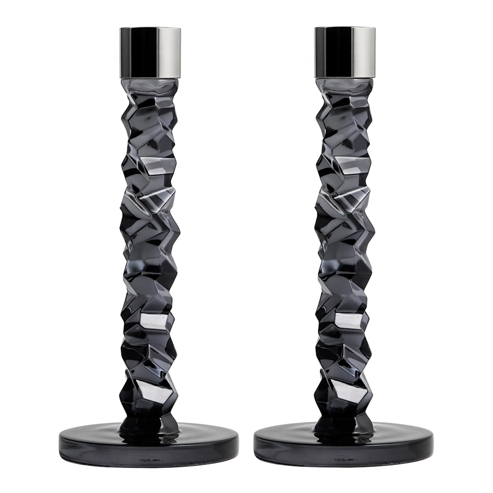 Orrefors Carat Kynttilänjalka 24,2 cm 2 kpl Antrasiitti