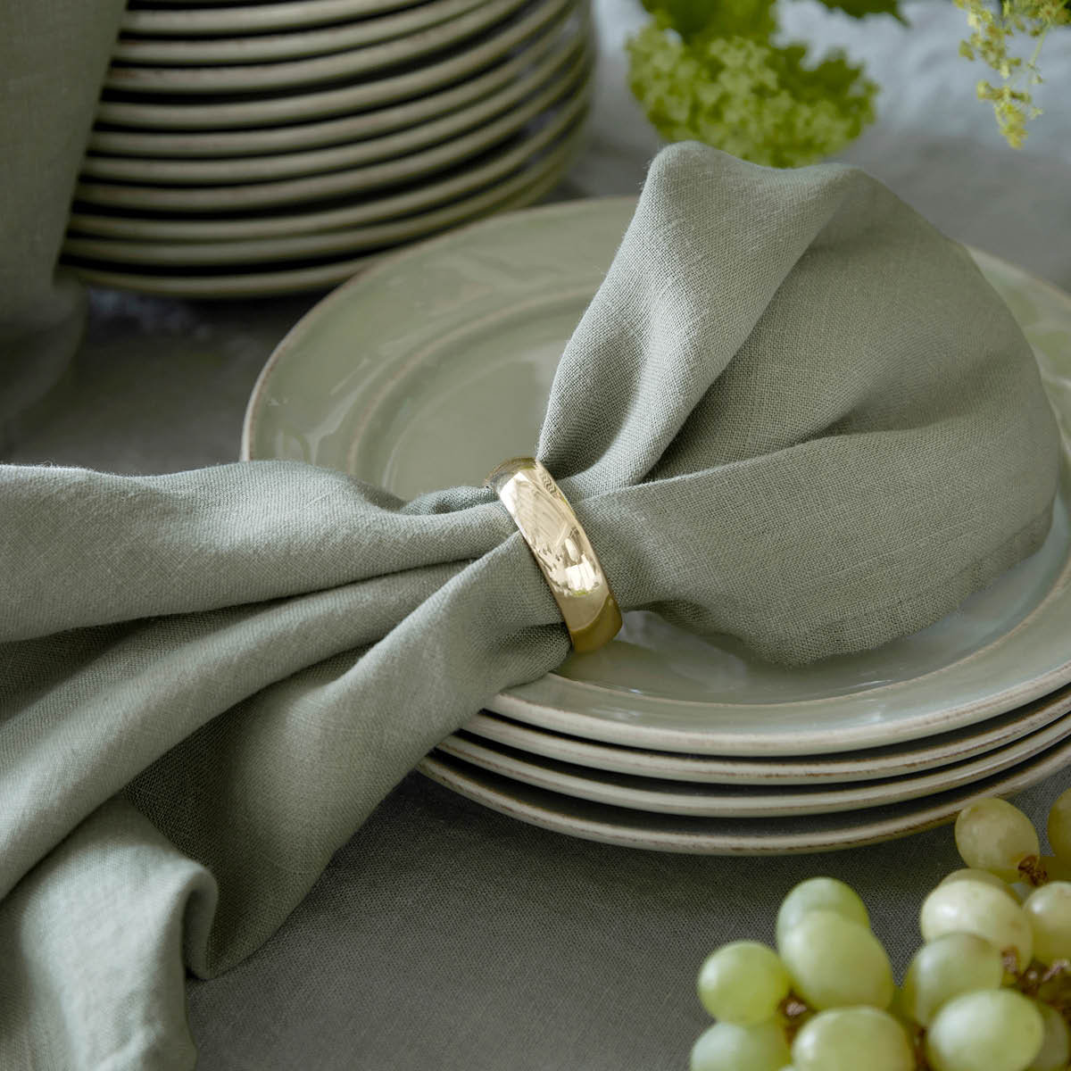 Himla Sunshine servett linne 45x45 cm 4-pack sage