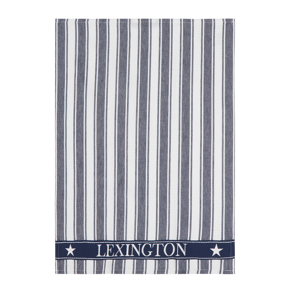 Lexington Icons kökshandduk randig våffelstruktur 70×50 cm dress blue/white