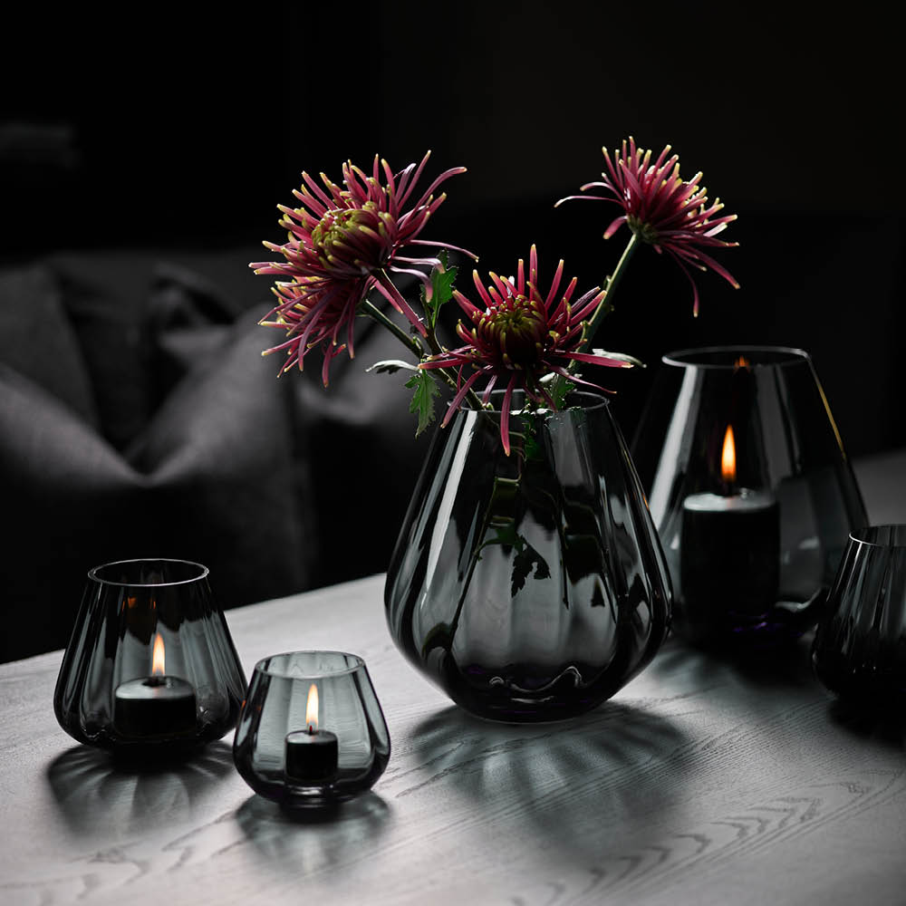 Magnor Rocks Kynttilälyhty XO 19x22 cm Hiilenharmaa