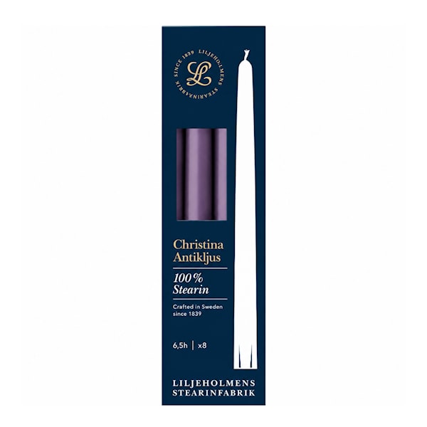 Christina antikljus 26 cm 8-pack aubergine