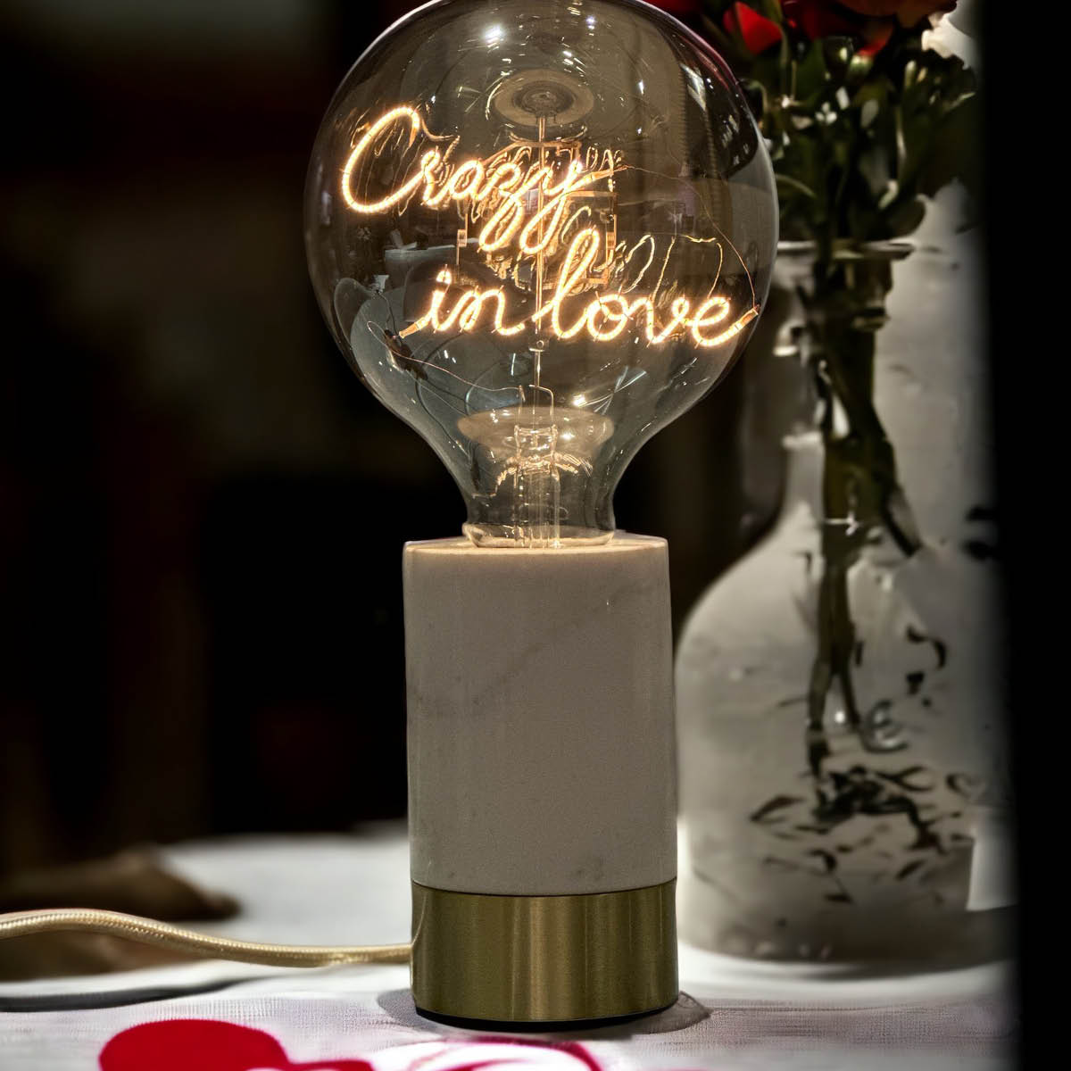 Elements Lighting MITB Romance sockel bordslampa 12 cm vit marmor