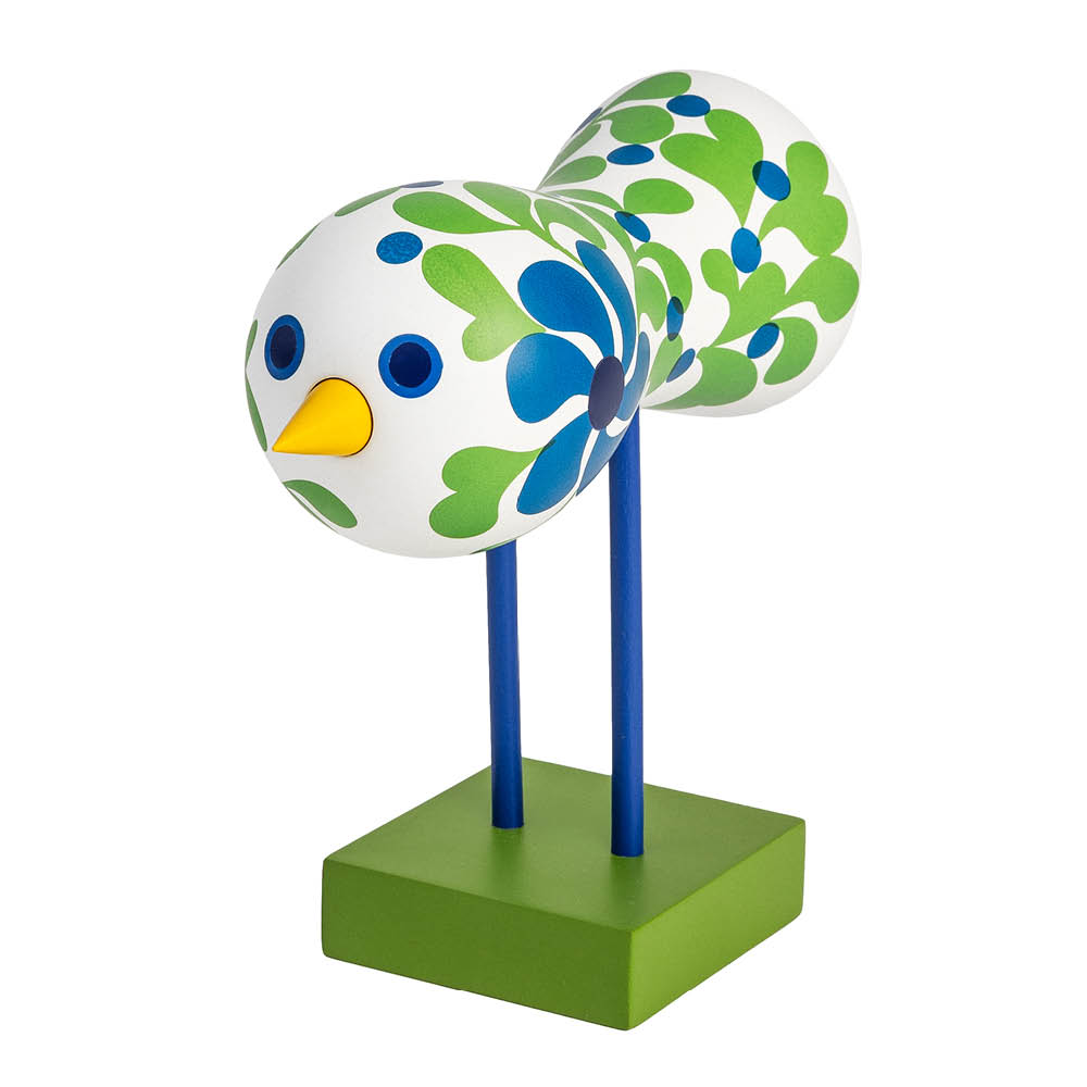 Design House Stockholm Lisa Larson Birds 1967 No.7 figur 16 cm grön/blå