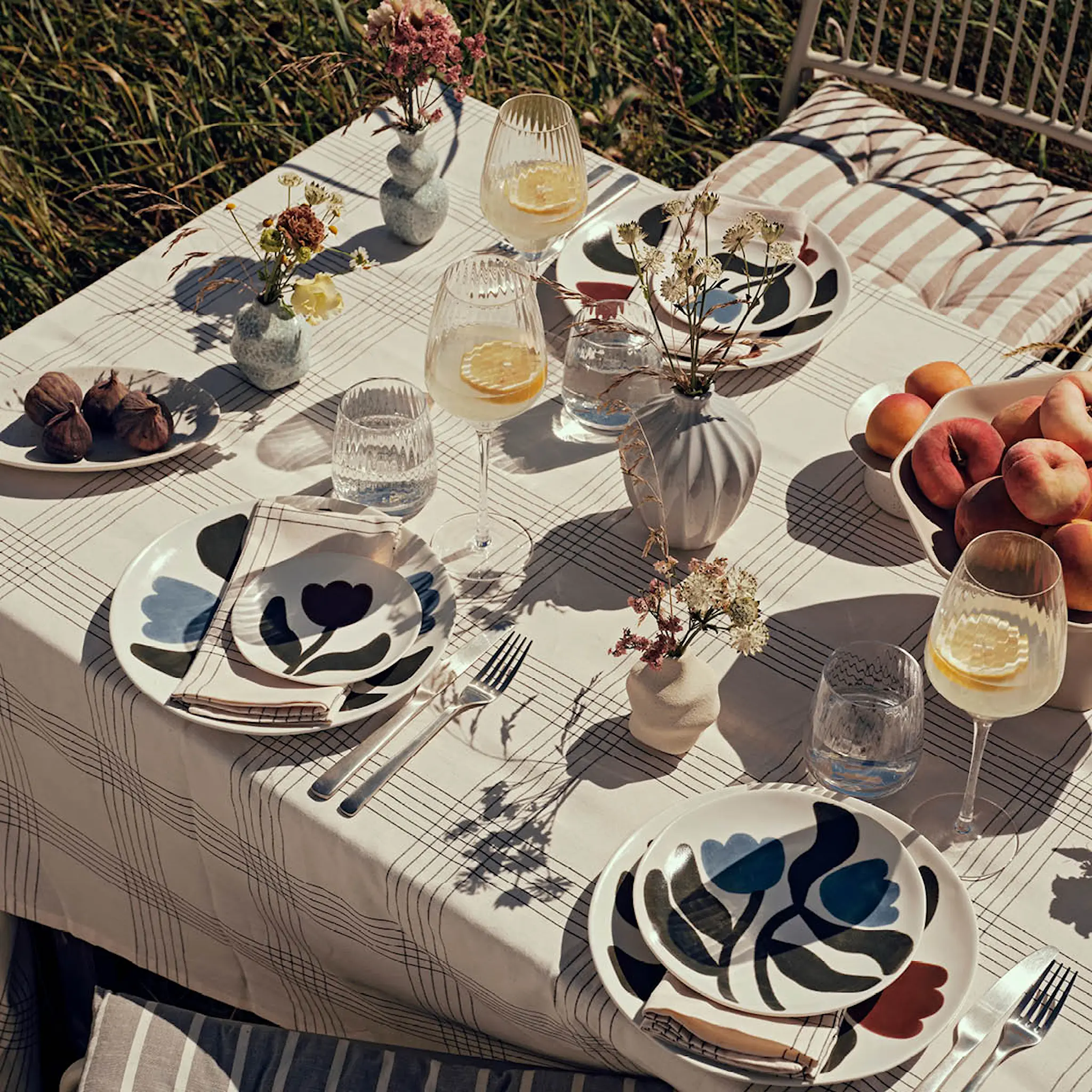 Broste Copenhagen Dora tallerken 20 cm Dusty Blue/Agave Green