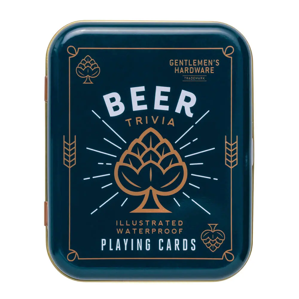 Kortstokk vannfast med etui Øl svart