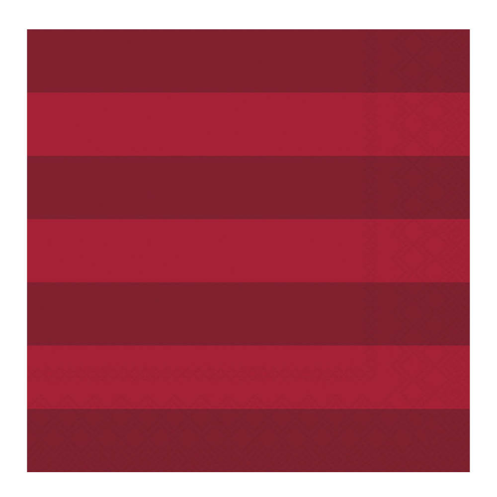 Ambiente - Servetti 33x33 cm 20 kpl Dark Red Stripes