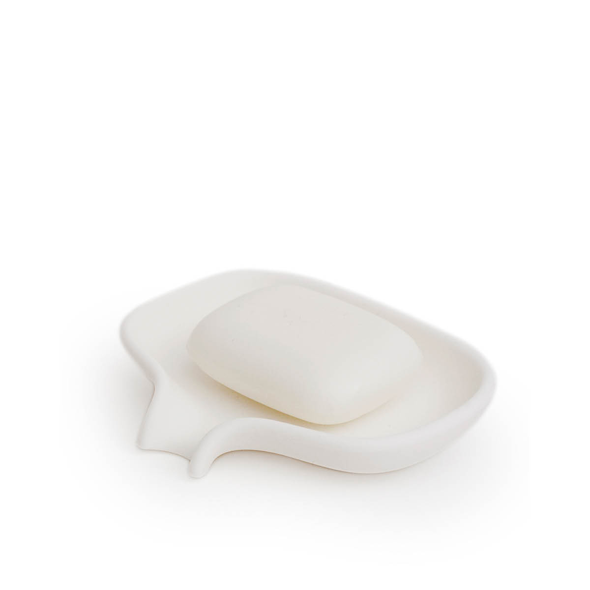 Bosign Flow Saippuakuppi itsetyhjentyvä 13,5 cm Silikoni/Valkoinen