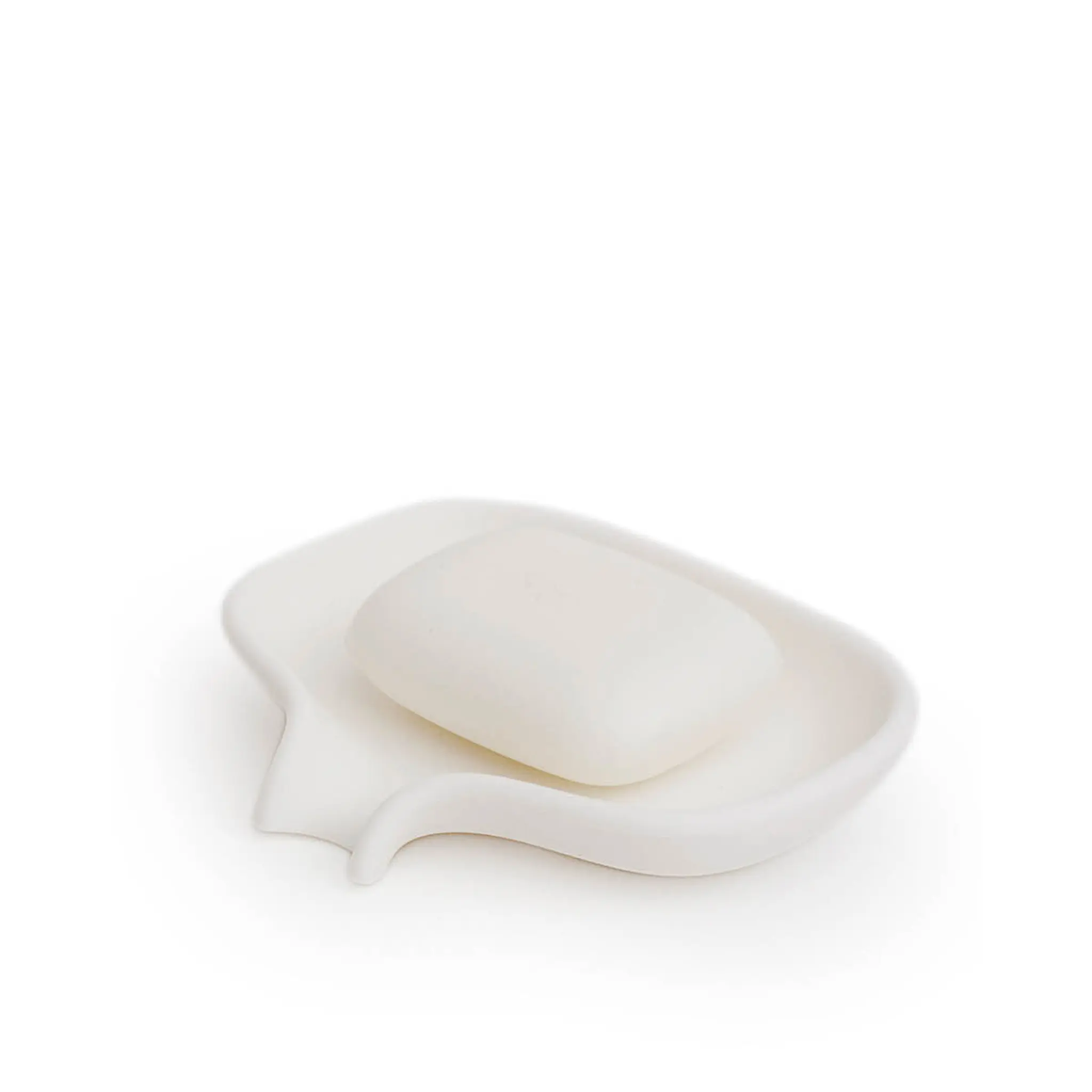 Bosign Flow tvålfat med avrinning 13,5 cm silikon vit