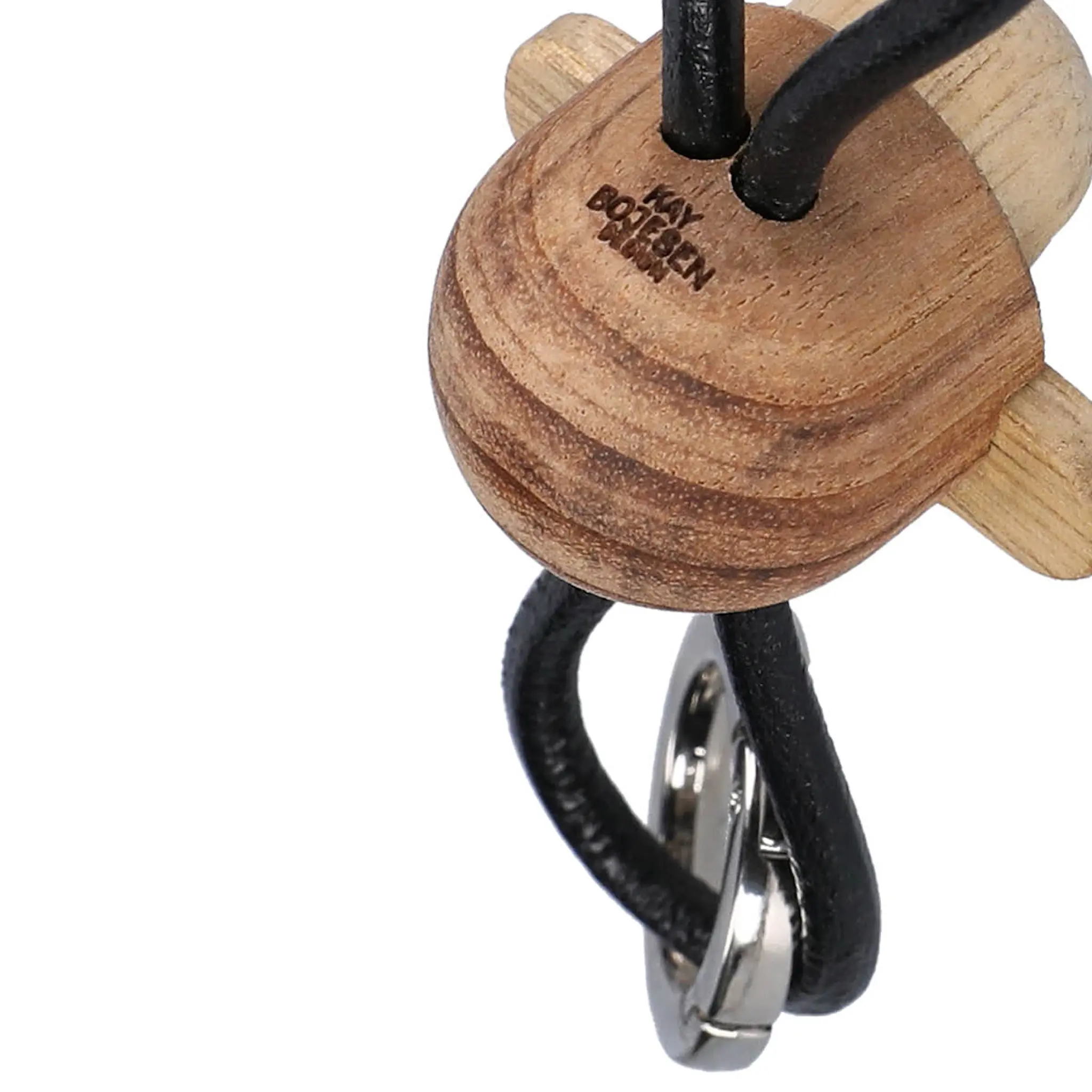 Kay Bojesen Denmark Apa nyckelring 5x3 cm silver/svart/teak/limba