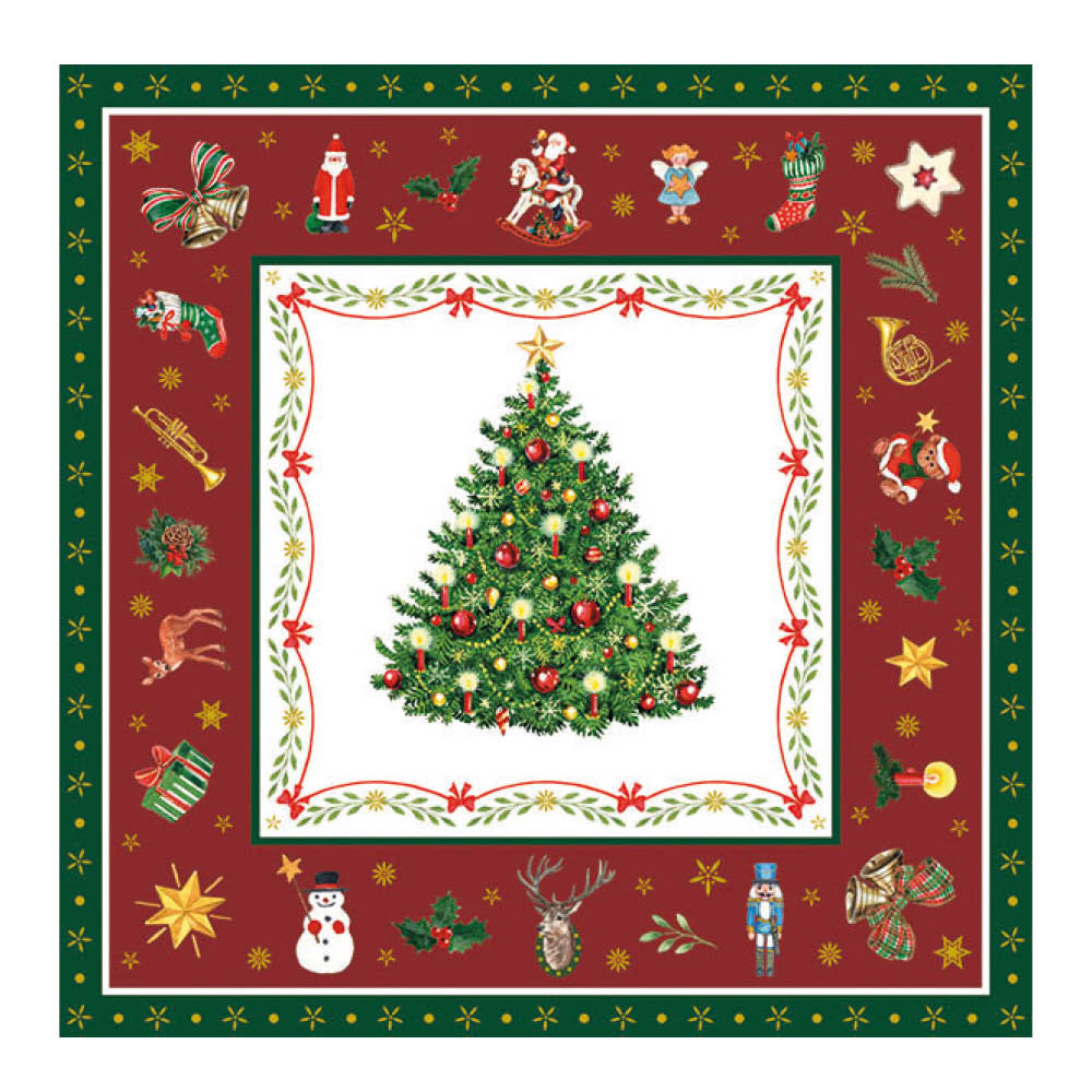 Ambiente Servetti 33x33 cm 20 kpl Christmas Evergreen Red