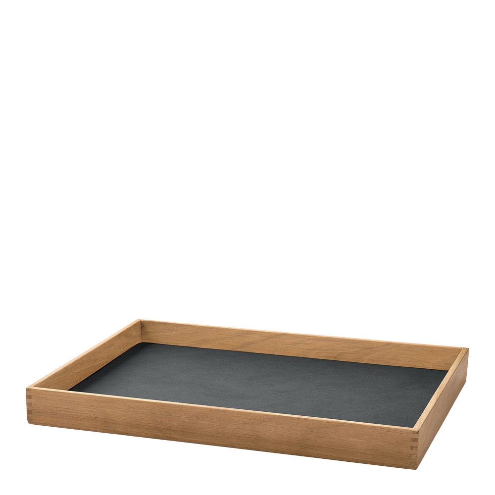 LIND DNA - Even Leather Nupo Tarjotin medium 28x36 cm Anthracite