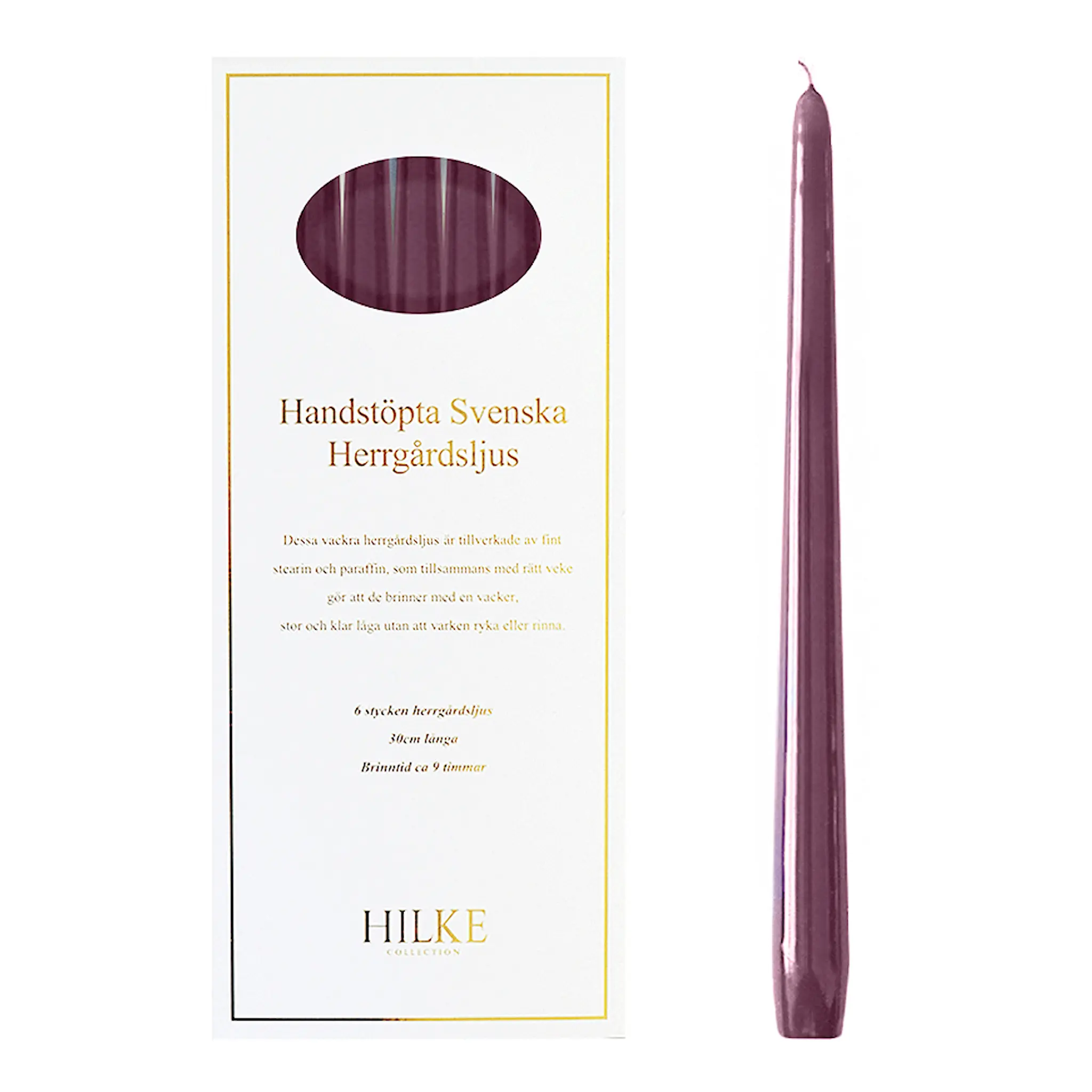 Hilke Herrgårdsljus 30 cm 6-pack Gammelrosa