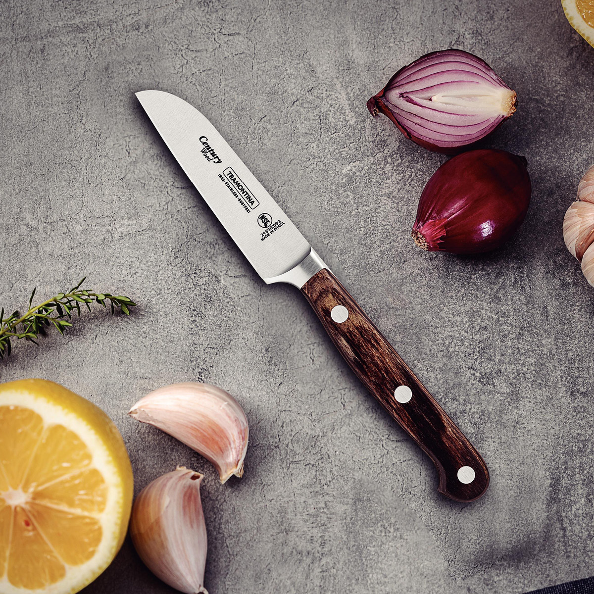 Tramontina Polywood grønnsakskniv 7,5 cm brun