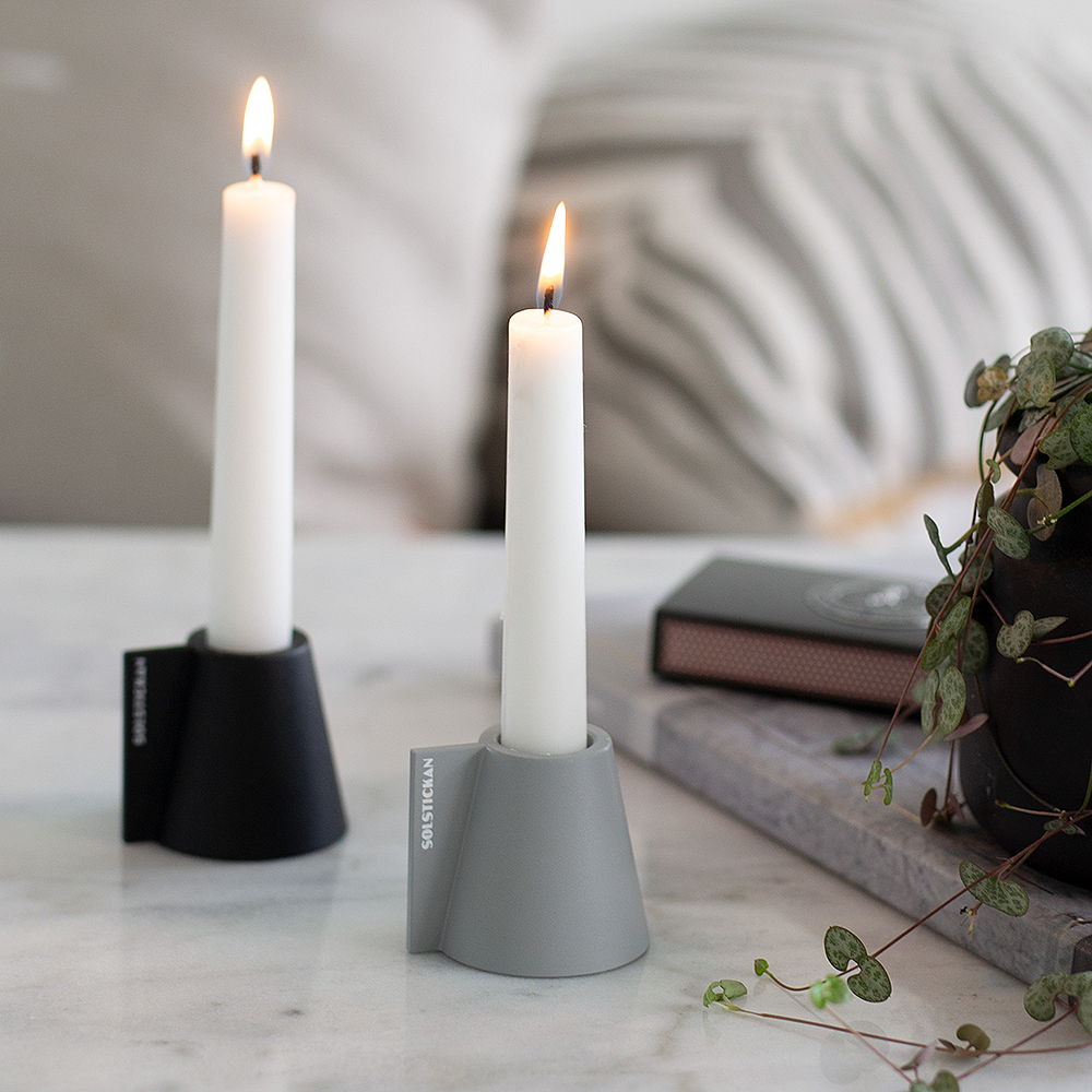 SOLSTICKAN Kynttilänpidike Flipp Harmaa