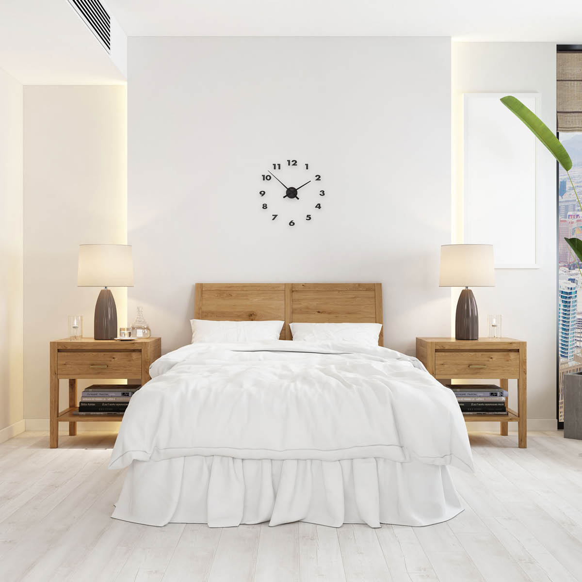 NeXtime Hands väggklocka med siffror 48 cm svart