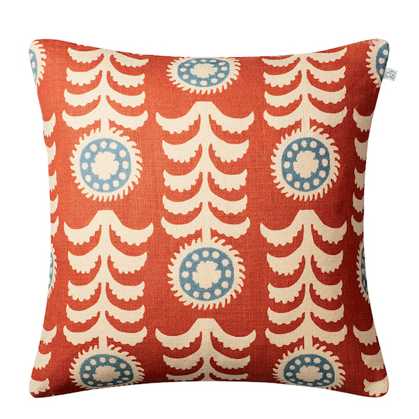 Alok kuddfodral linne 50x50 cm Light Beige/Apricot Orange/Heaven Blue