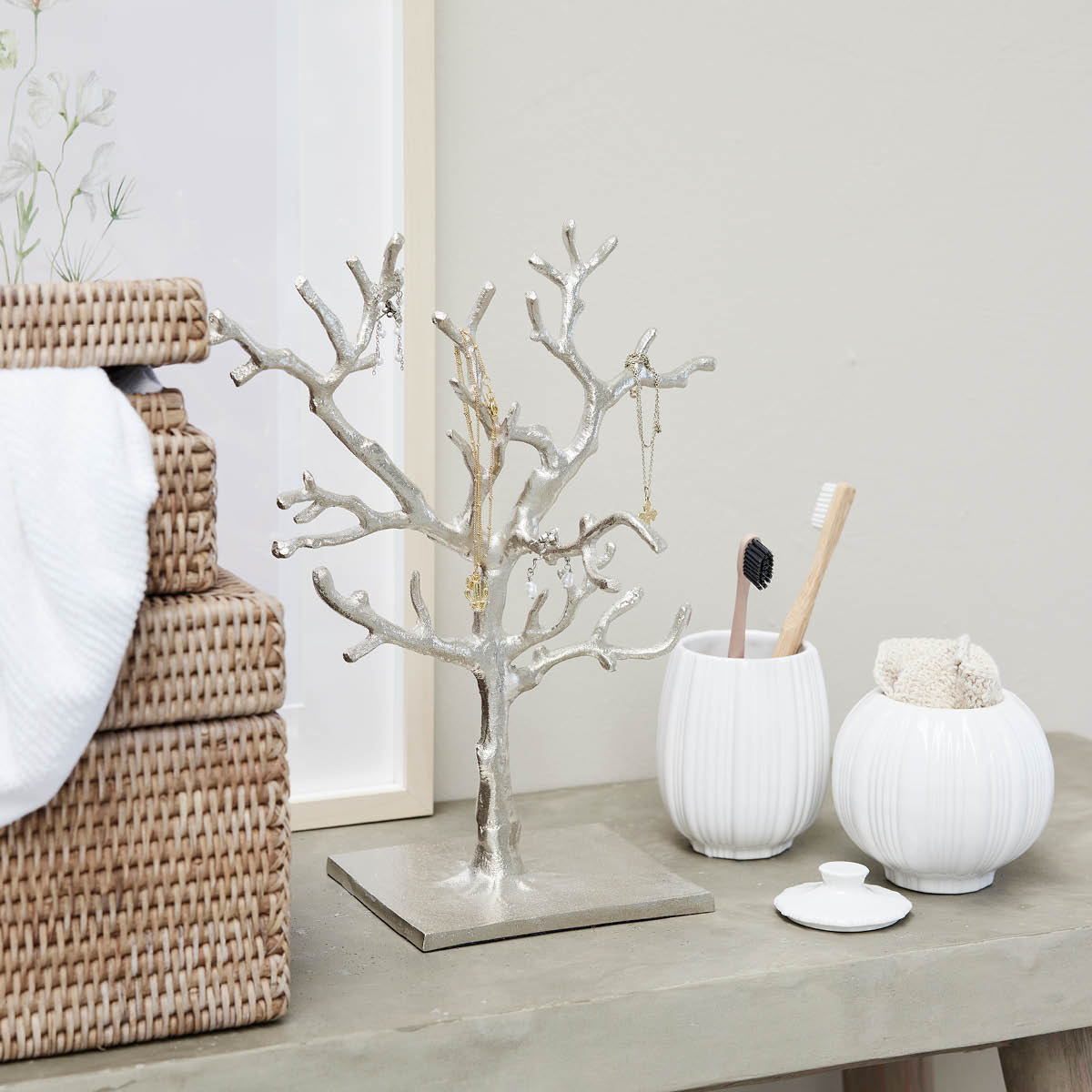 Lene Bjerre Tressa smyckehsållare 33 cm silver