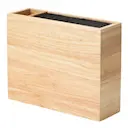 Knivblock med redskapsfack gummiträ