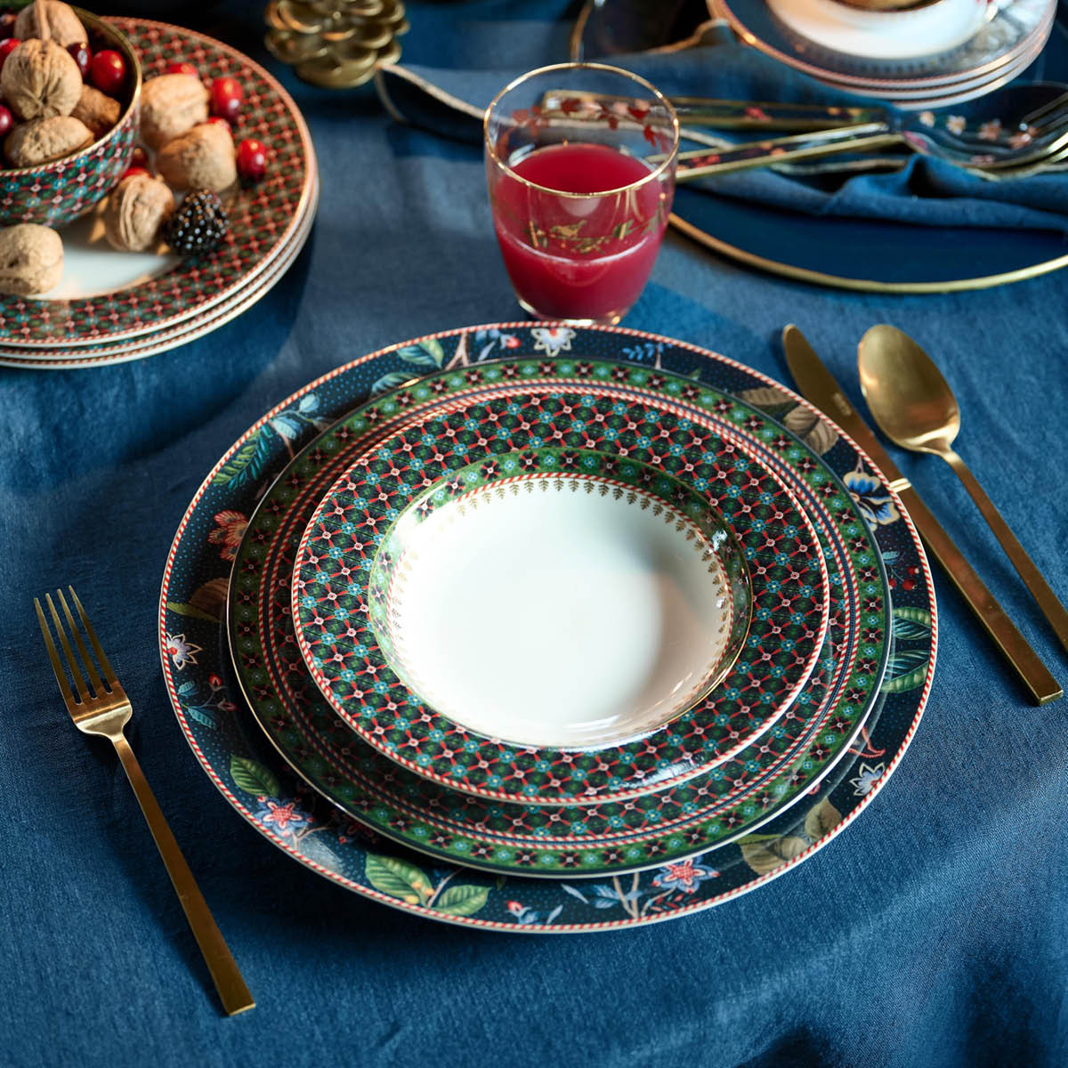 Pip Studio Berry Blues Clover Lautanen 26,5 cm Vihreä