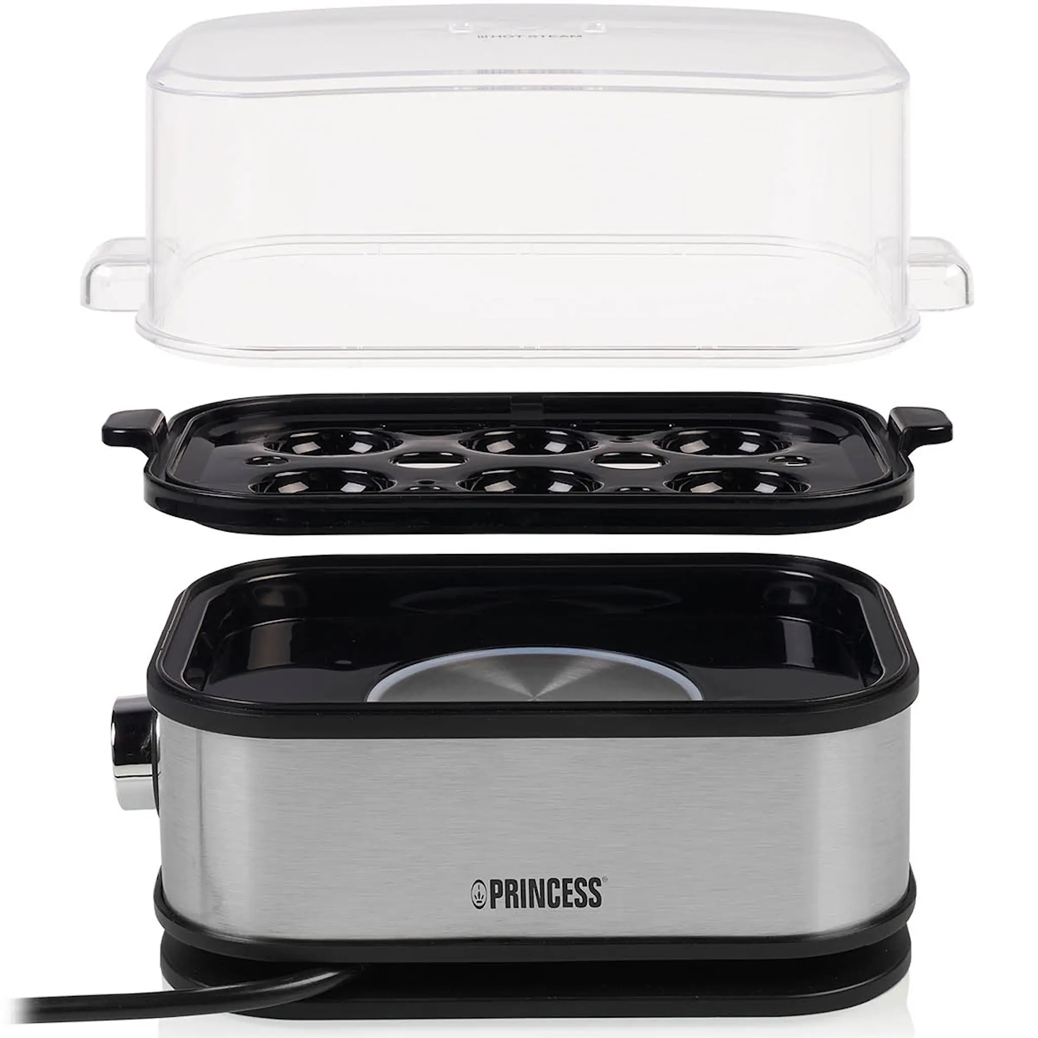 PRINCESS Äggkokare för 6 ägg 400W rostfritt stål