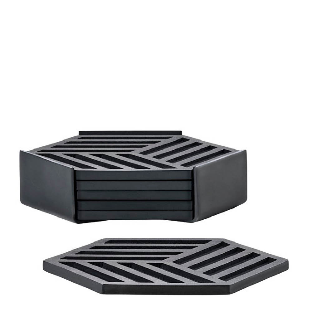 Zone Denmark Hexagon glassbrikker 6 stk svart