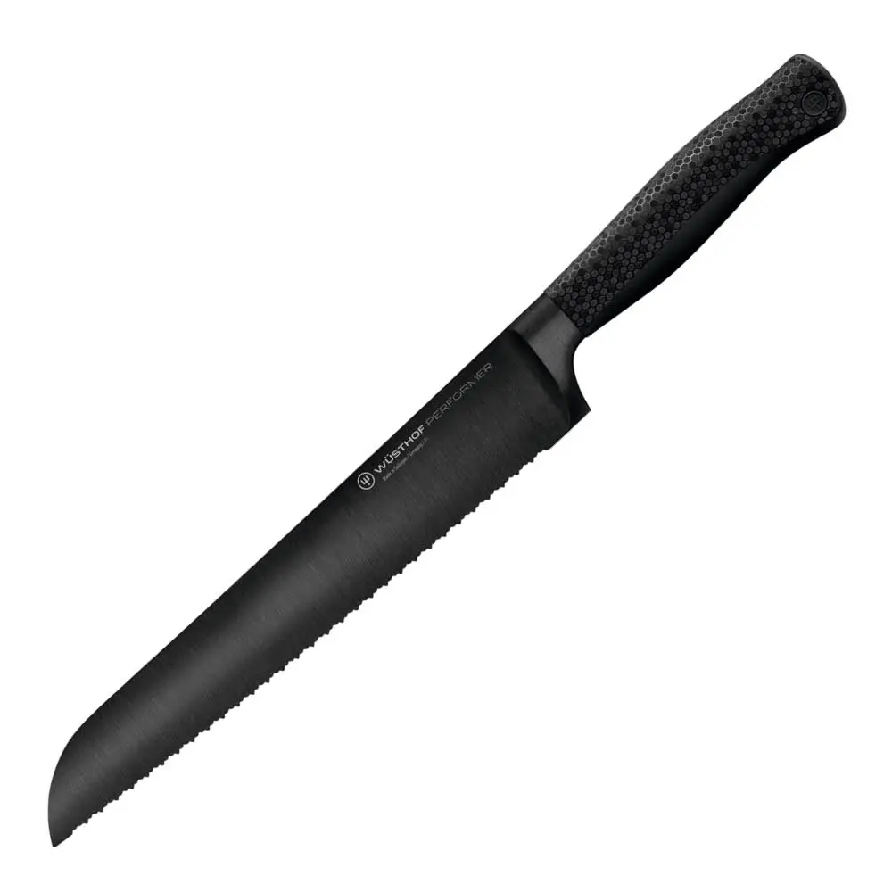 Performer leipäveitsi 23 cm kaksoishammastettu musta