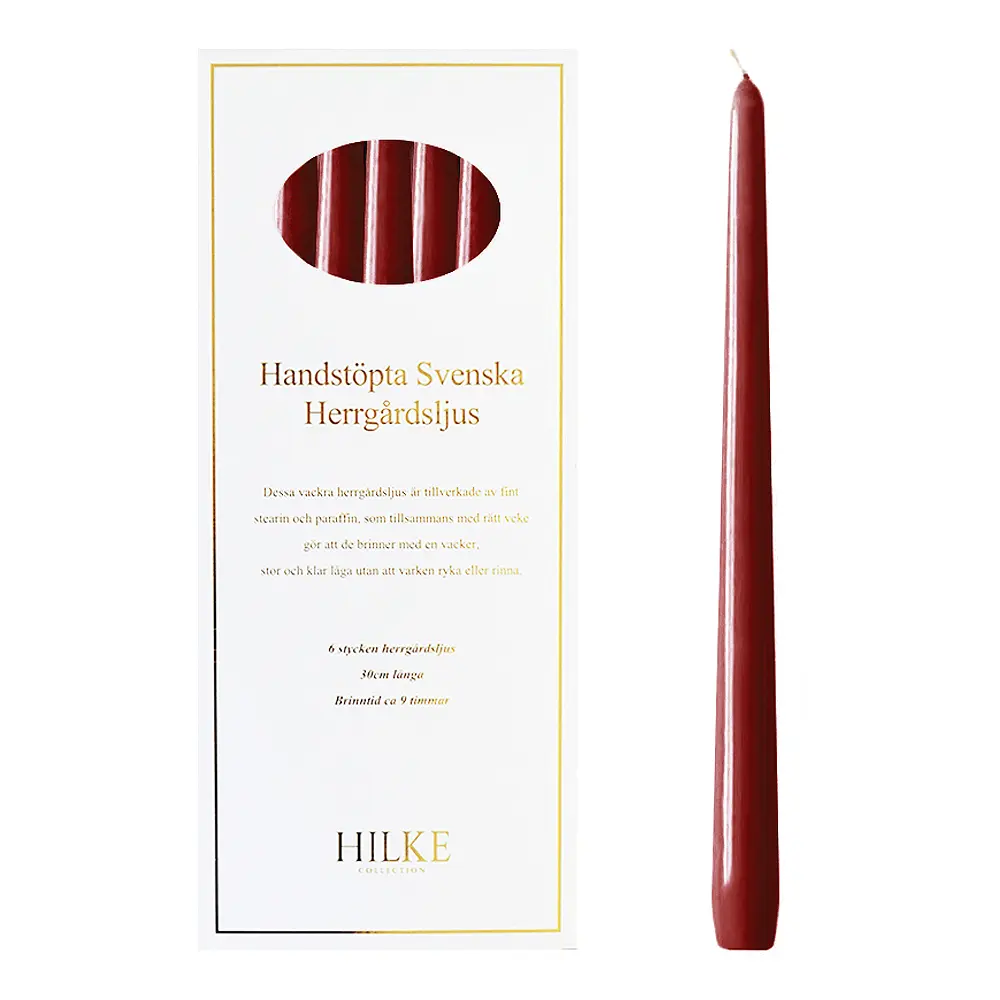 Hilke Antiikkikynttilä 30 cm 6 kpl Viininpunainen