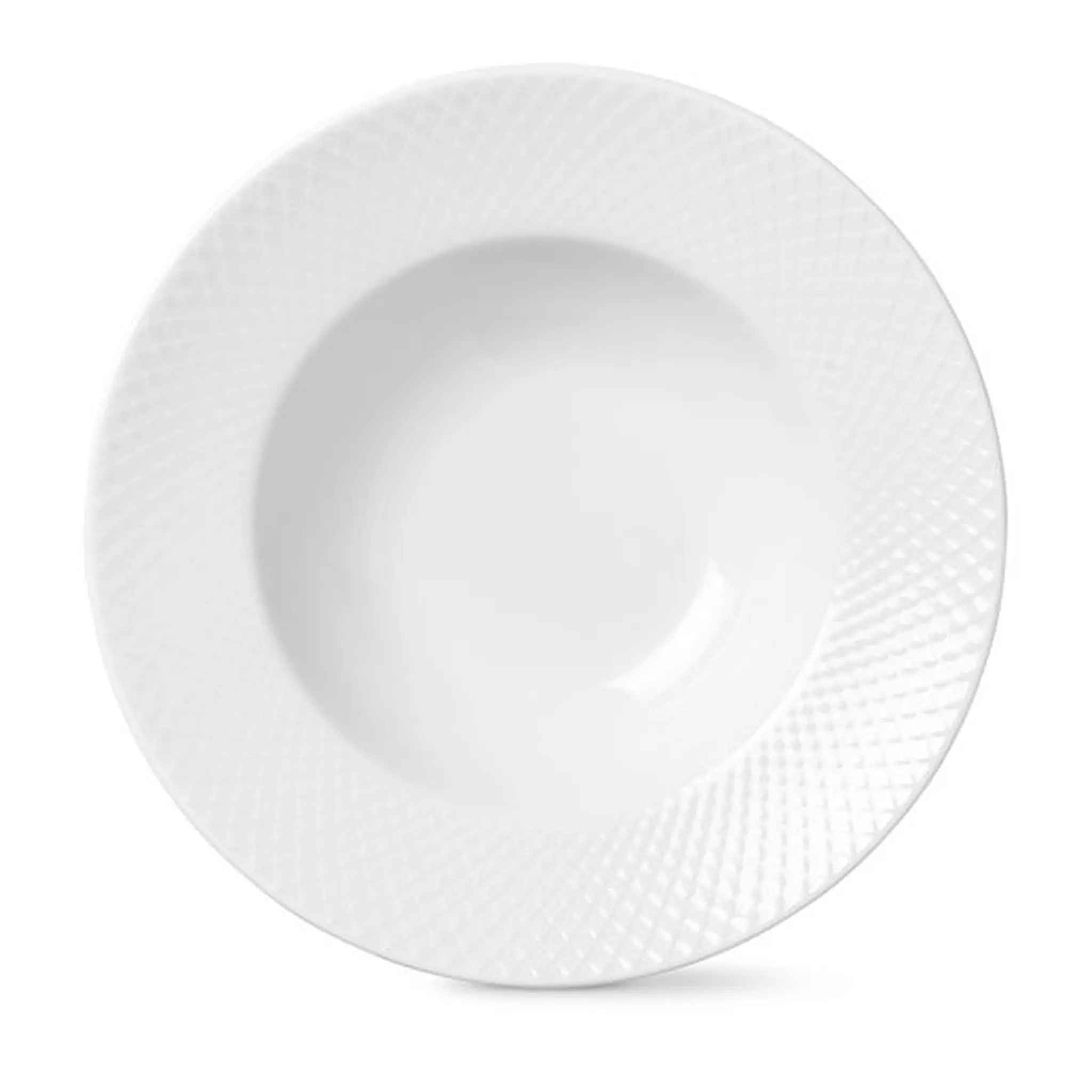Lyngby Porcelæn Rhombe Djuptallrik 24,5 cm Vit