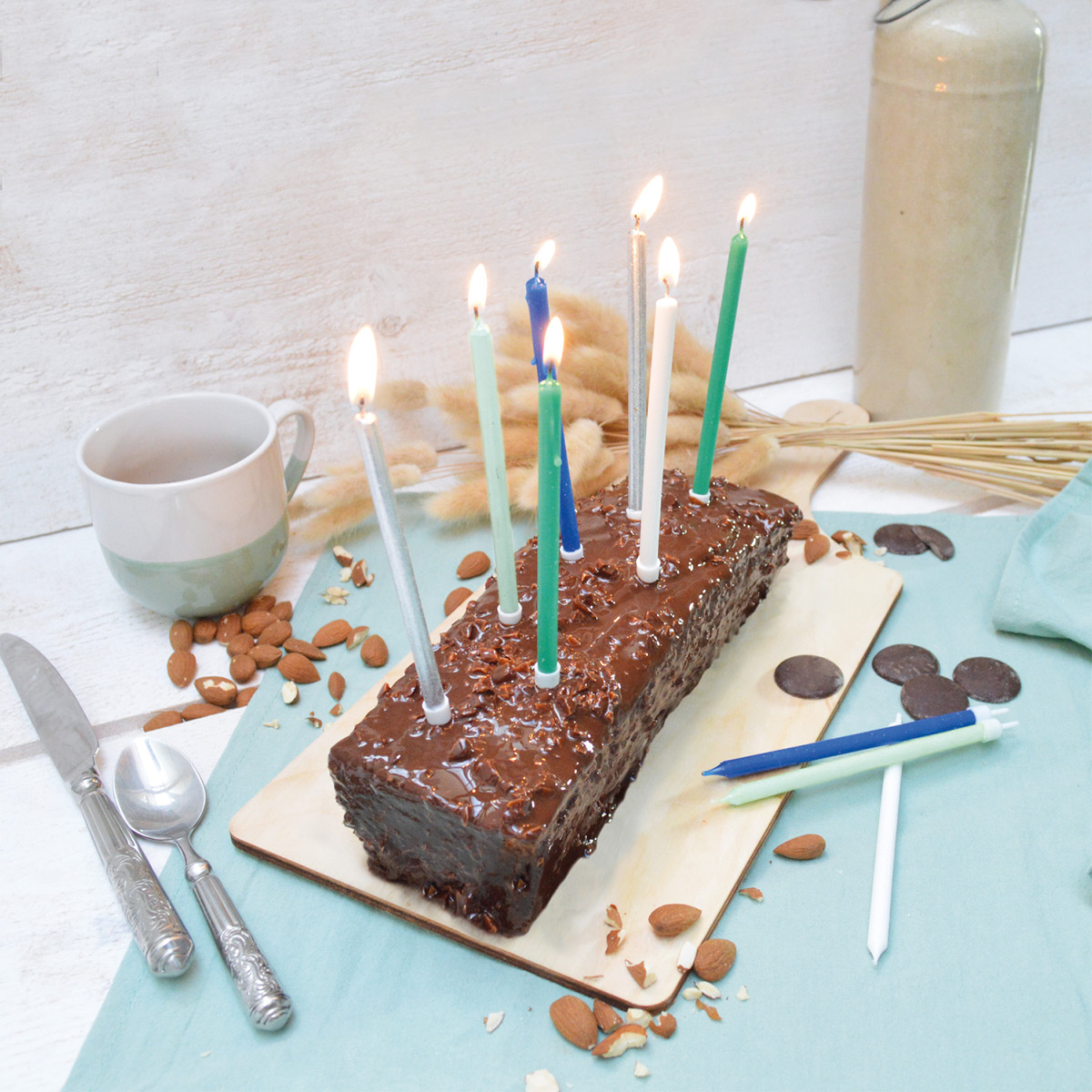 ScrapCooking Tårtljus 12-pack 12 cm blå/silver/vit/grön