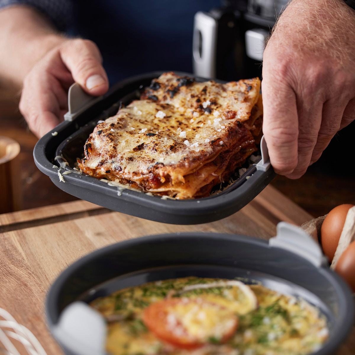 Holm Silikonform till airfryer kvadratisk 19x6 cm grå