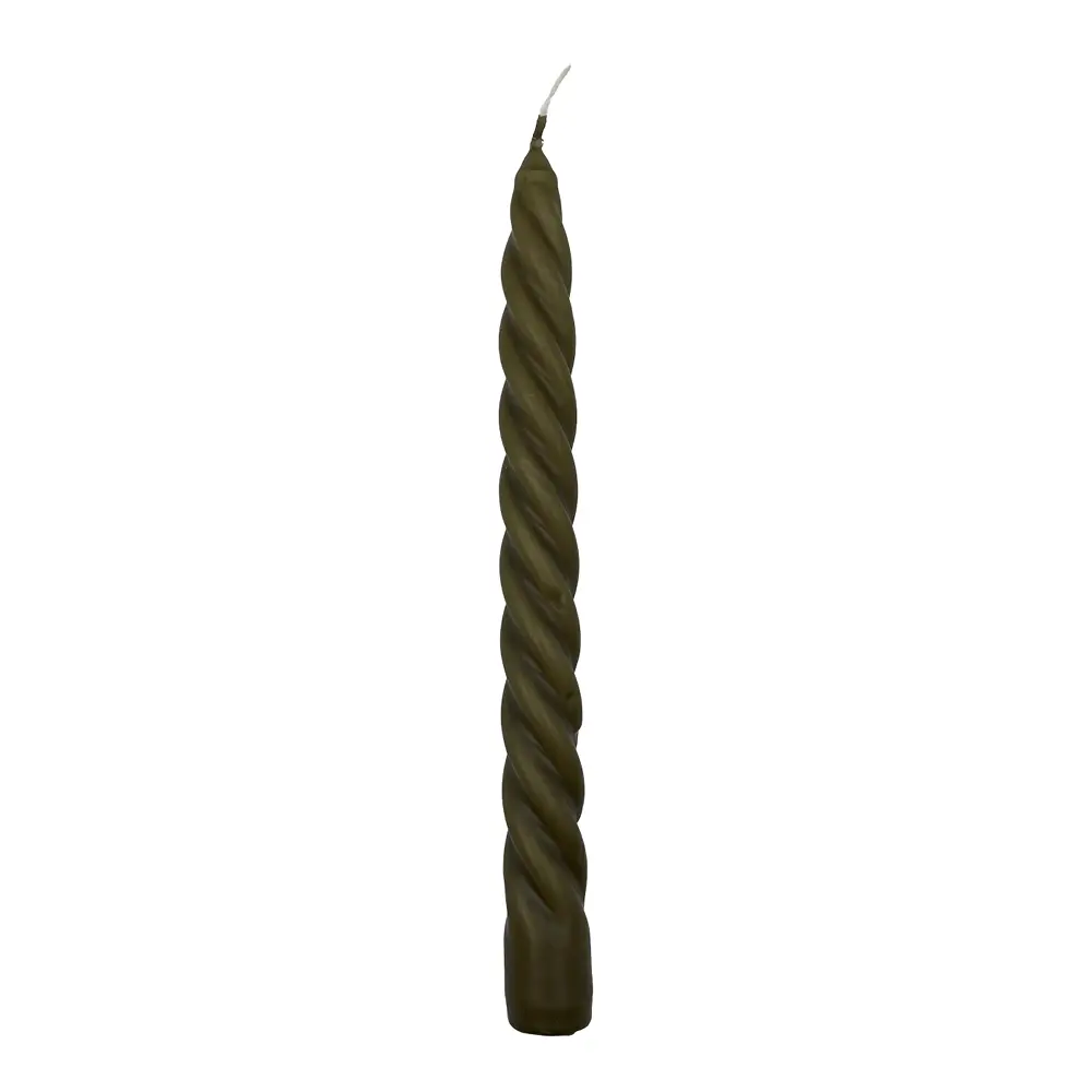 Spiraalikynttilä 23 cm tummanoliivi