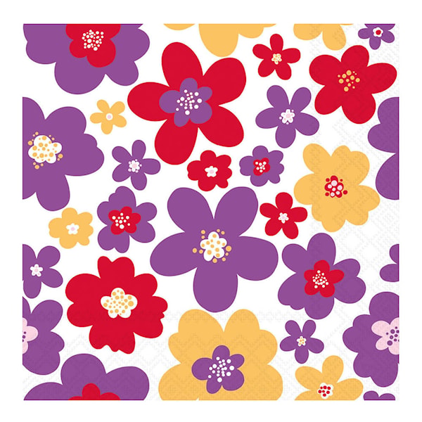 Servett 33x33 cm 20-pack Flower Power