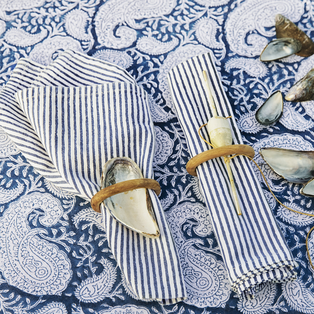 Chamois Stripe Lautasliina 50x50 cm 4 kpl Navy Blue