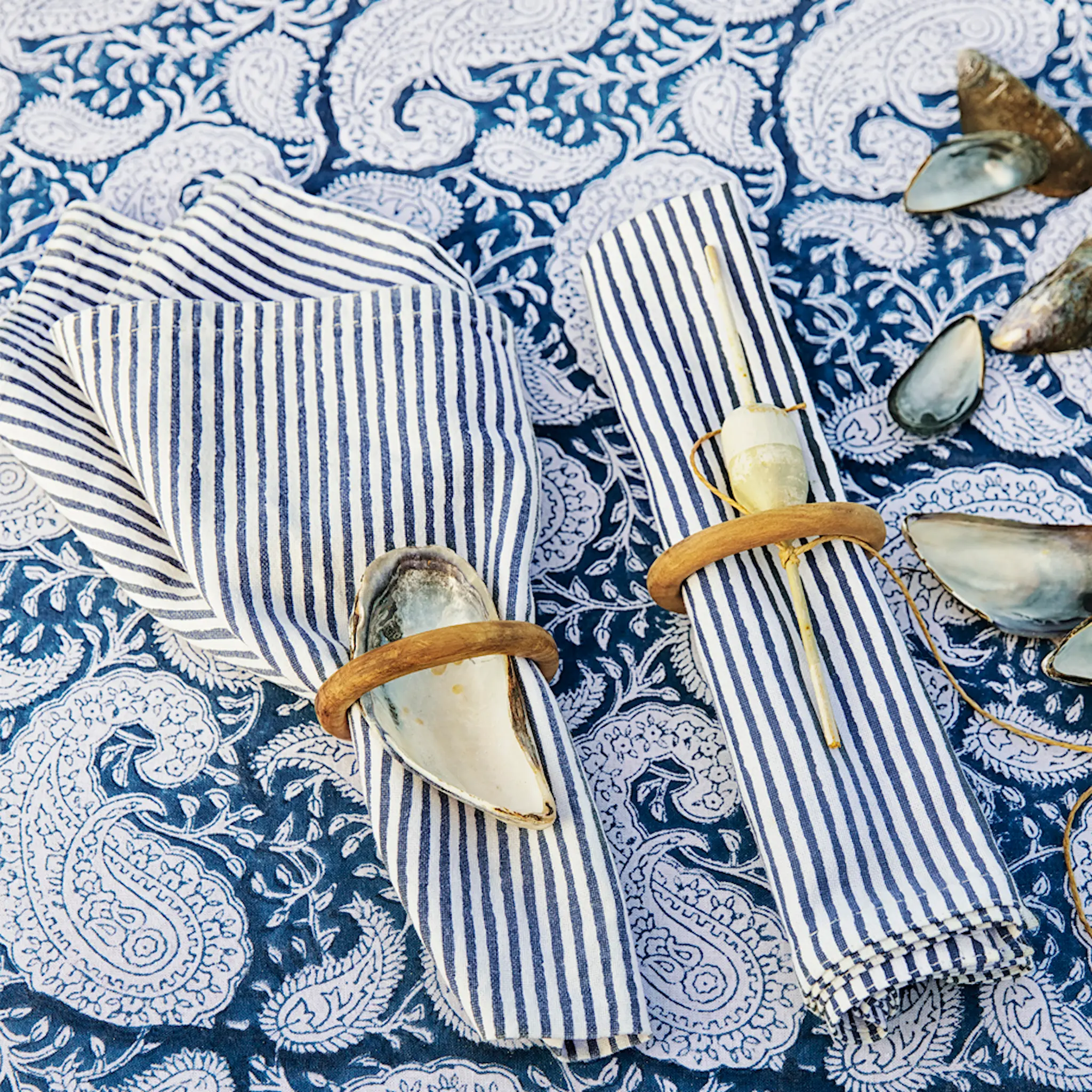 Chamois Stripe Lautasliina 50x50 cm 4 kpl Navy Blue